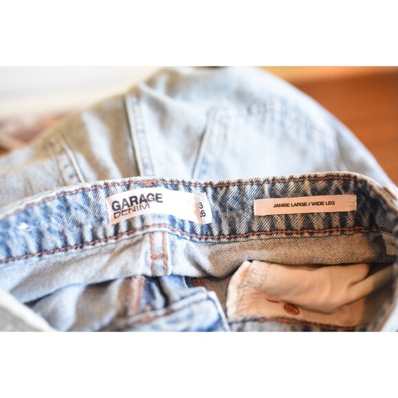 Garage Denim Jeans Womens 3 26 Wide Leg Baggy Light Wash Organic cotton soft - Picture 3 of 6